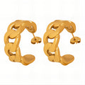 Earrings, 18K Gold Plated Steel