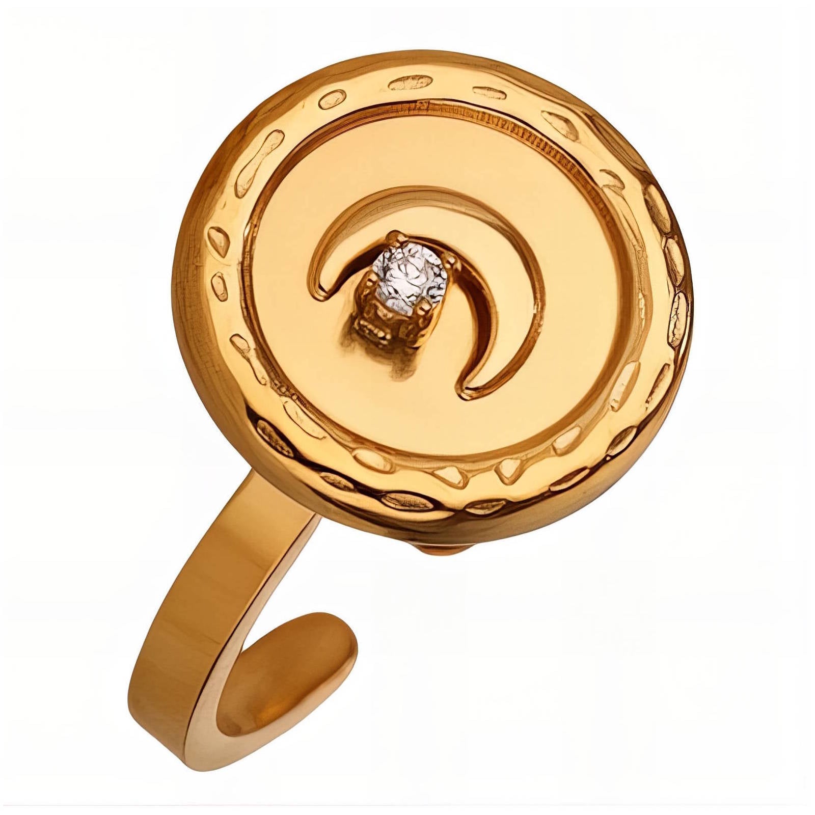 Crescent Ring, 18K Gold Plated Steel