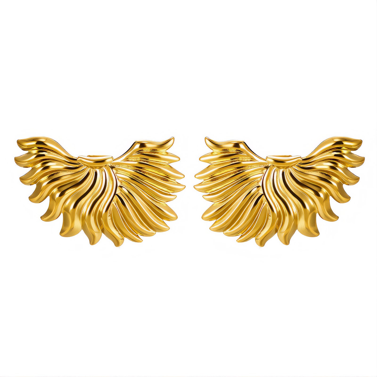 Earrings, 18K Gold Plated Steel