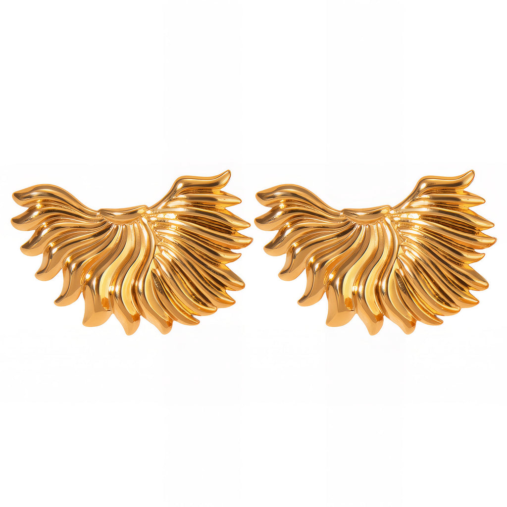 Earrings, 18K Gold Plated Steel
