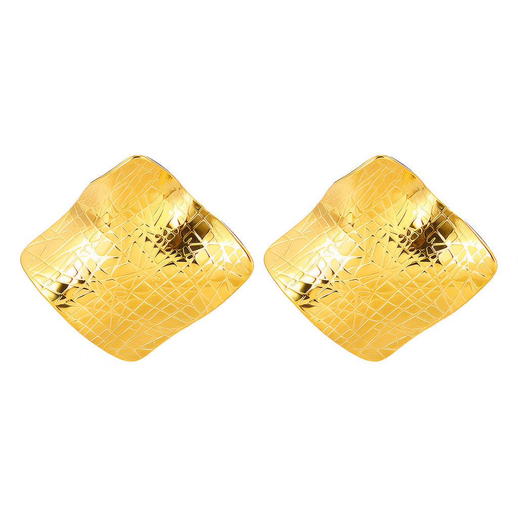 Earrings, 18K Gold Plated Steel