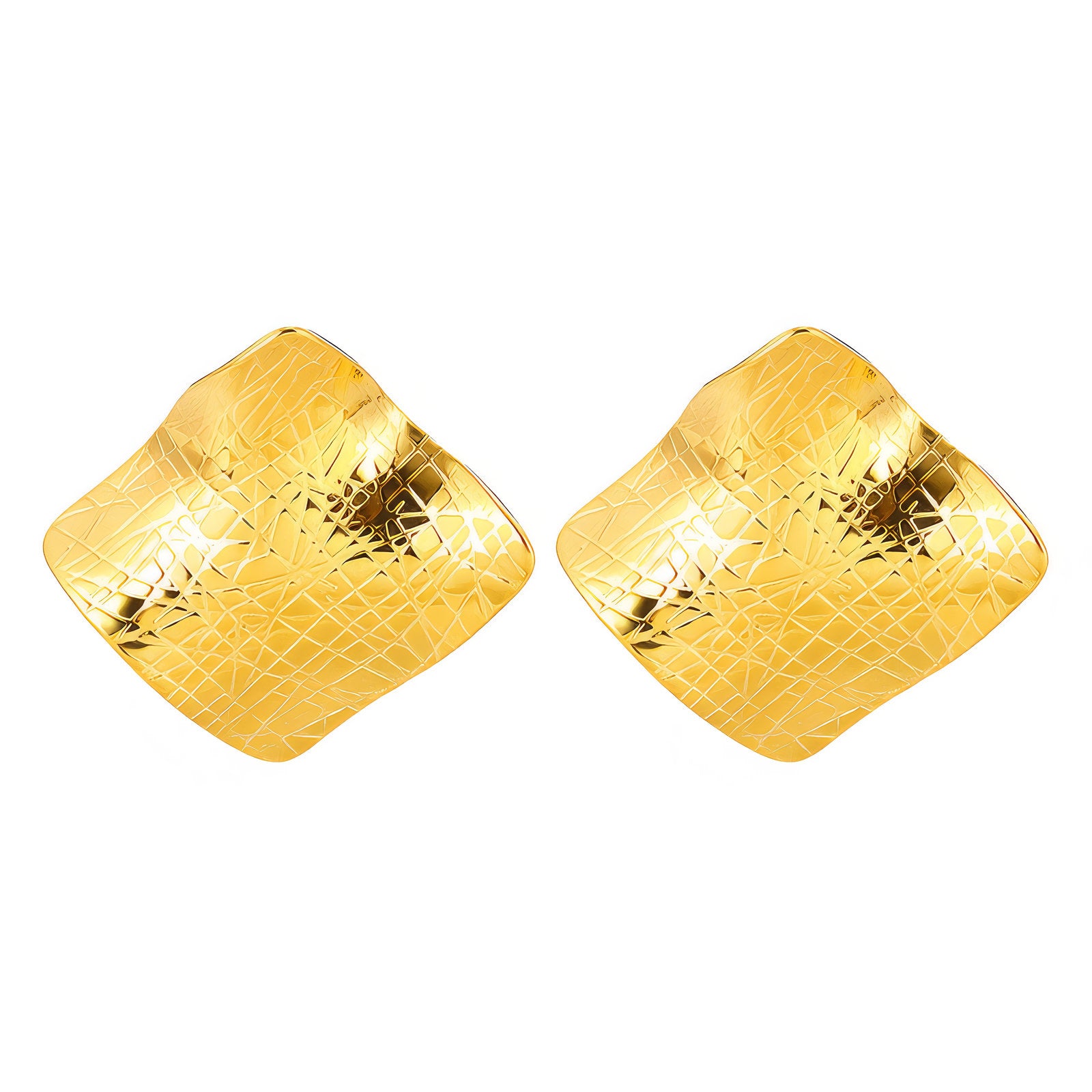 Earrings, 18K Gold Plated Steel