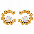 Earrings, 18K Gold Plated Steel