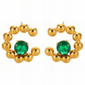 Earrings, 18K Gold Plated Steel