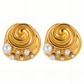 Earrings, 18K Gold Plated Steel