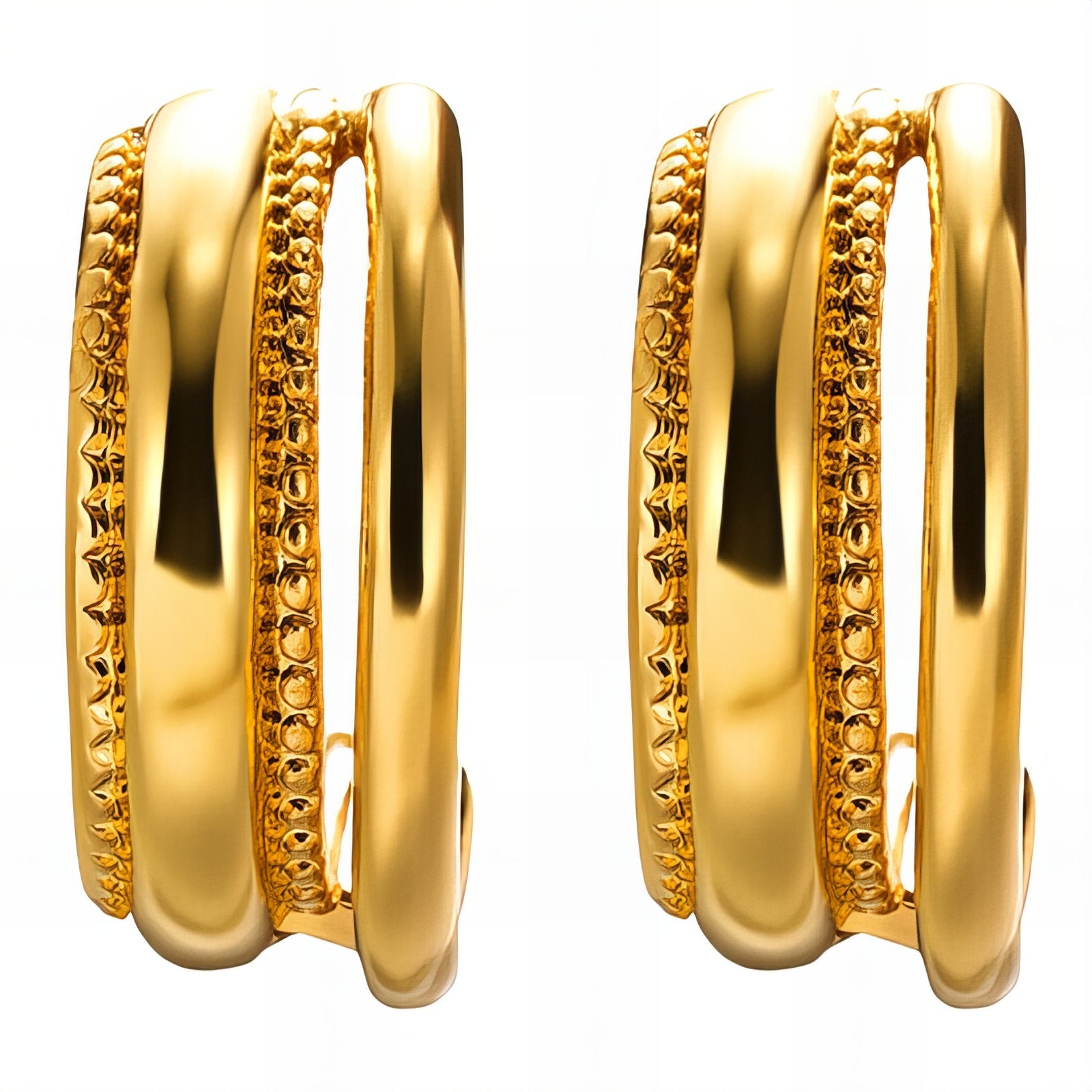 Earrings, 18K Gold Plated Steel