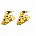 Earrings, 18K Gold Plated Steel