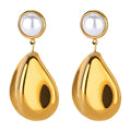 Earrings, 18K Gold Plated Steel