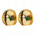 Earrings, 18K Gold Plated Steel