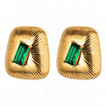Earrings, 18K Gold Plated Steel