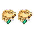 Earrings, 18K Gold Plated Steel
