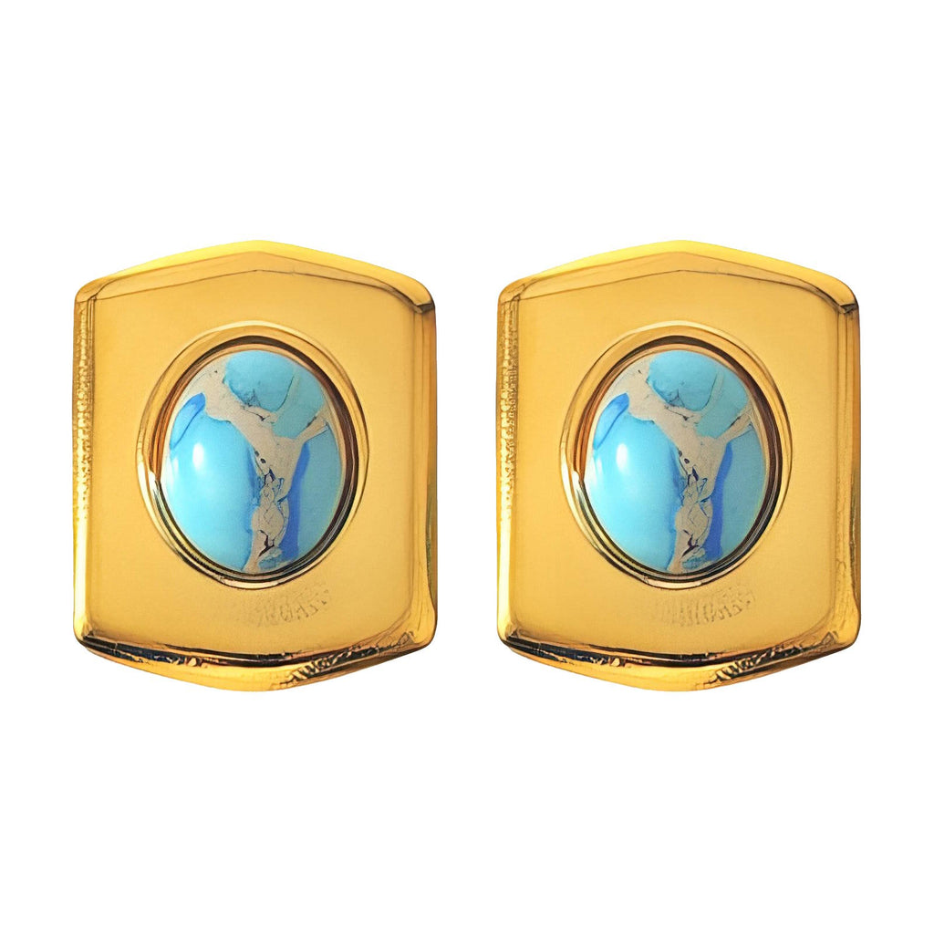 Earrings, 18K Gold Plated Steel