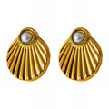 Earrings, 18K Gold Plated Steel