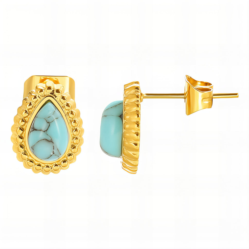 Teardrops Earrings, 18K Gold Plated Steel