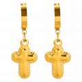 Crosses Earrings, 18K Gold Plated Steel