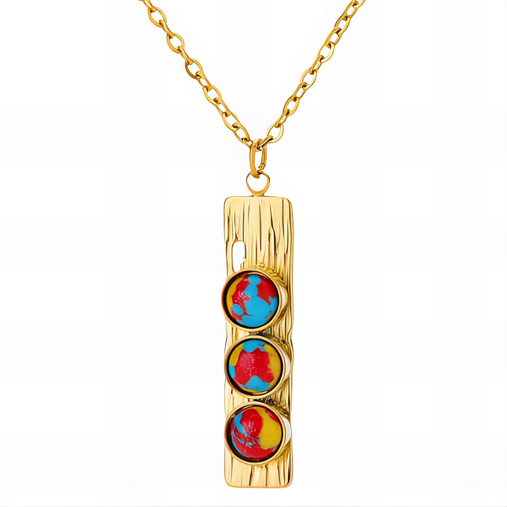 Necklace, 18K Gold Plated Steel