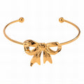 Bow Bracelet, 18K Gold Plated Steel