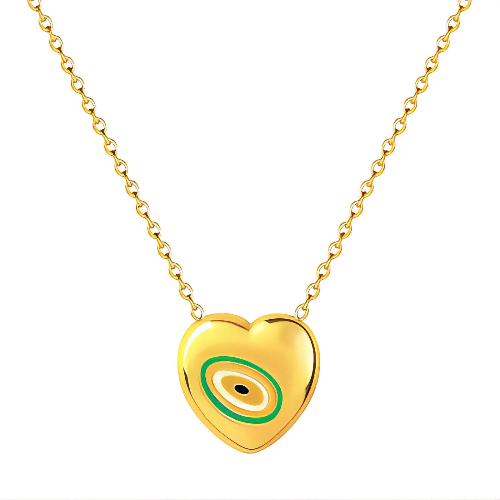 Heart Necklace, 18K Gold Plated Steel
