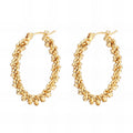 Earrings, 18K Gold Plated Steel