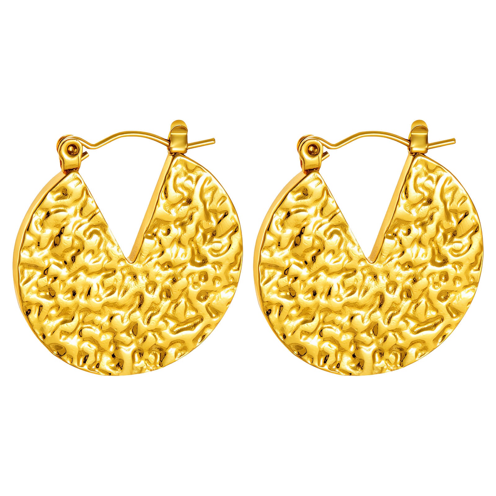 Earrings, 18K Gold Plated Steel
