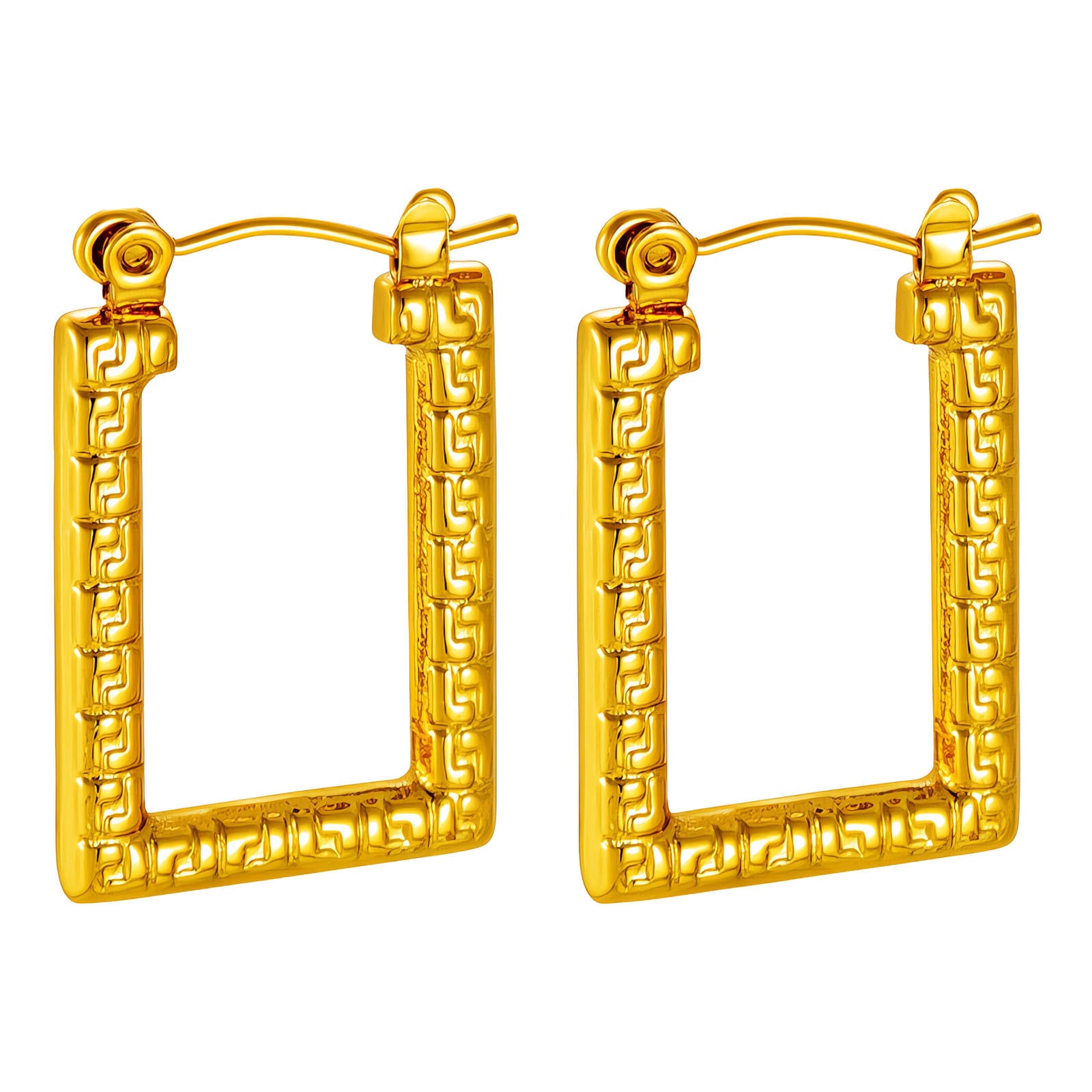 Earrings, 18K Gold Plated Steel