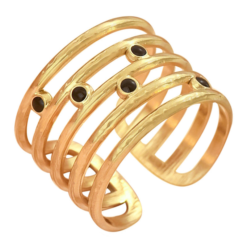 Ring, 18K Gold Plated Steel